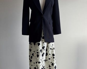 Vintage Giorgio Armani Black Ribbed New Wool Blazer, Italian Made Sz 38