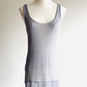 Vintage y2k era Calvin Klein technical mesh double layered minimalist  gray tank sz M