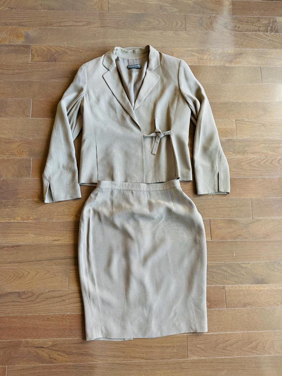 vintage Krizia Poi micro houndstooth skirt suit s… - image 3