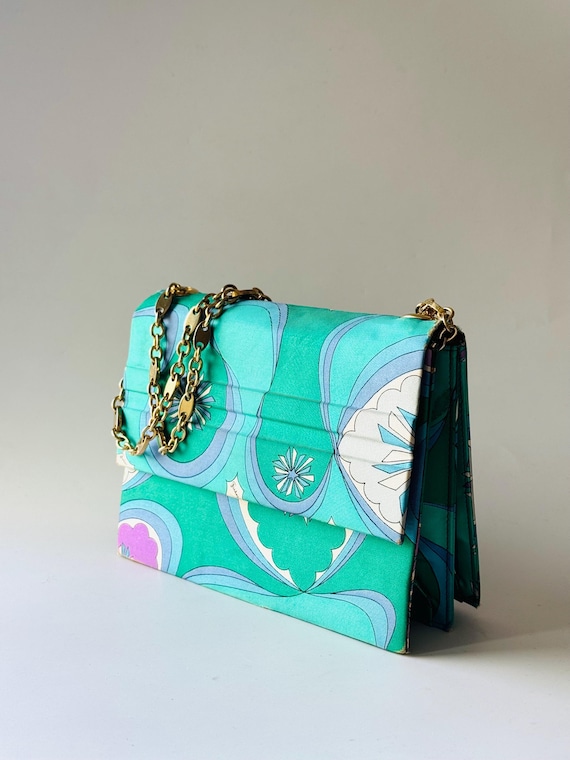 Vintage 60s Emilio Pucci Silk Flap Bag, Gold Mariner Chain - Etsy