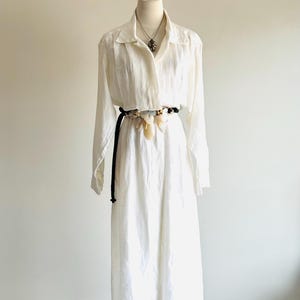 vintage early 80s era Calvin Klein Classifications white linen shirt dress safari dress sz 6