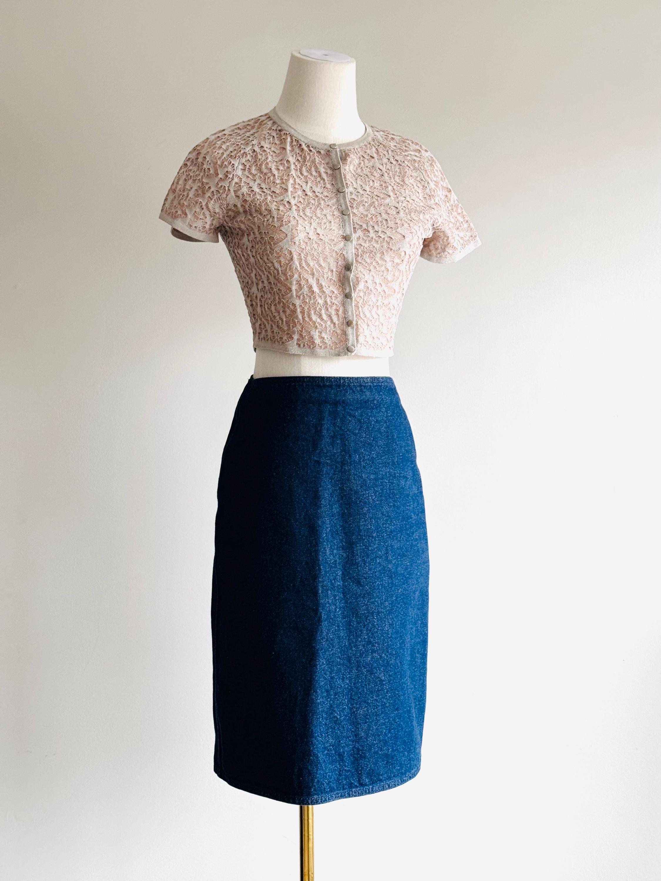 FENDI vintage black denim skirt フェンディ Jeans Skirt Denim Black | Fendi