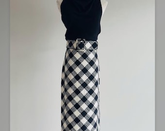 Vintage Galanos silk skirt and belt set