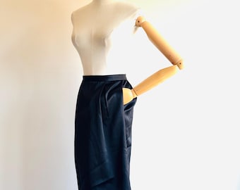 Vintage Yves Saint Laurent wrap Skirt : cotton silk satin 70s