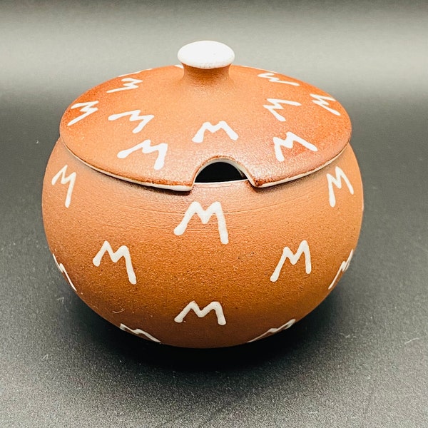 Edith Nielsen Danish Modern ceramic mustard jar MCM for Zeuthen Keramik