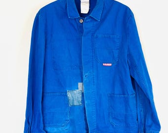 Vintage Planam German Chore Coat, 90s Cotton Workwear Jacket, Patched