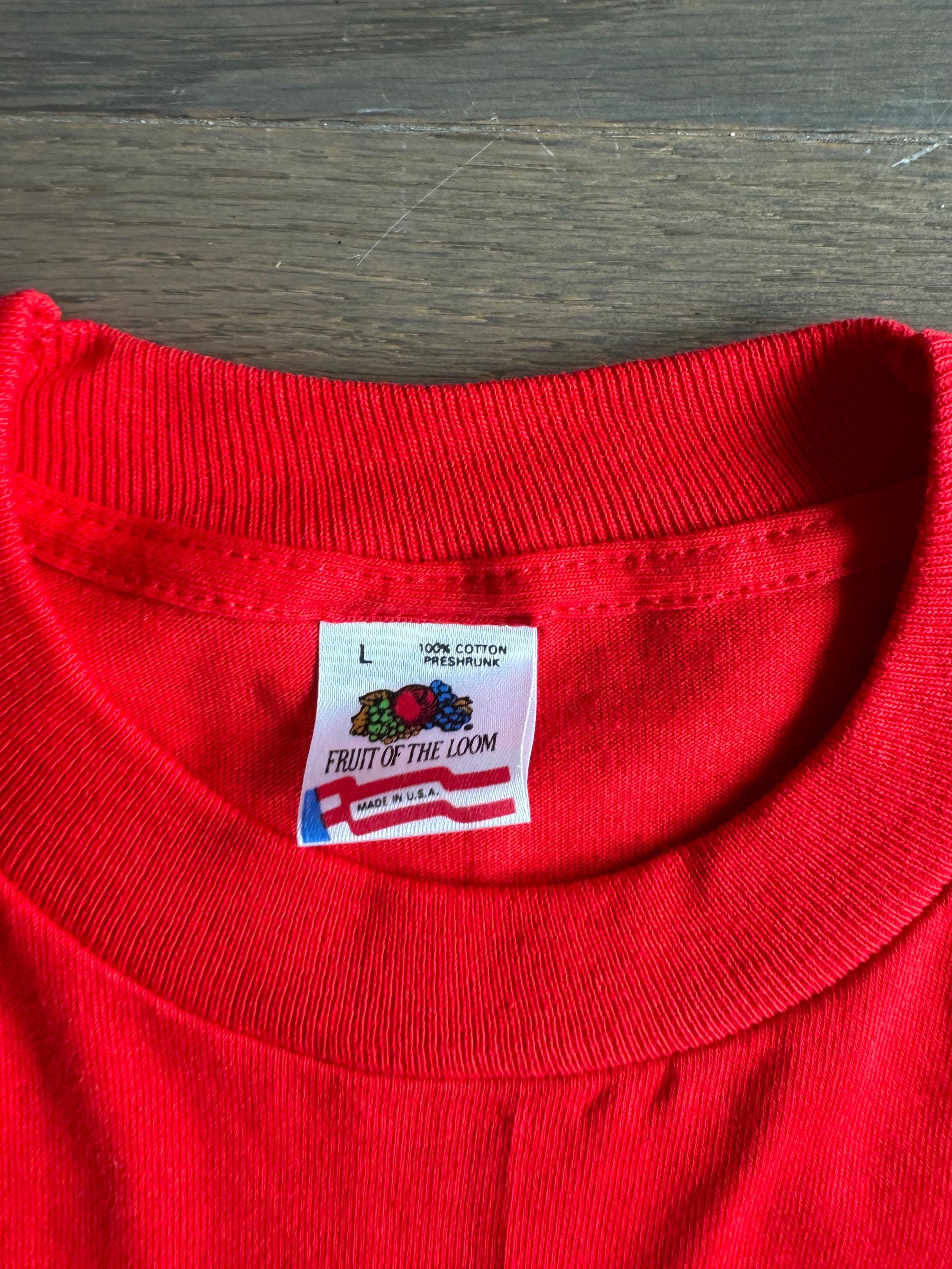 Vintage Powerhouse Gym T-shirt, New York City, Red, Size L 