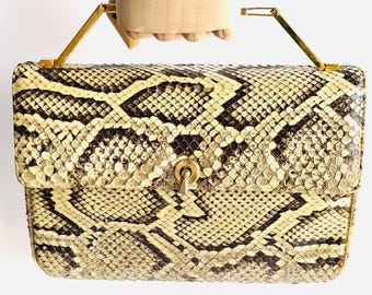 Vintage Snakeskin Convertible Clutch Crossbody by Varon