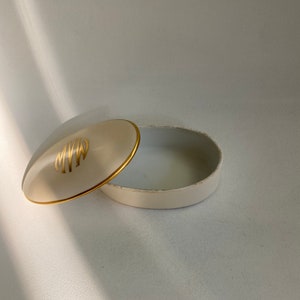 Vintage Limoges porcelain  monogrammed trinket dish box