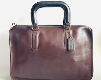 Vintage leather Coach slim satchel bag 70s Bonnie Cashin style 9430