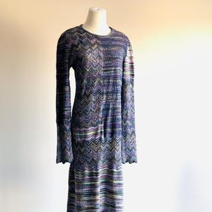 vintage Missoni Knit sheath sweater dress sz 44 made in Italy long sleeve multicolor dress