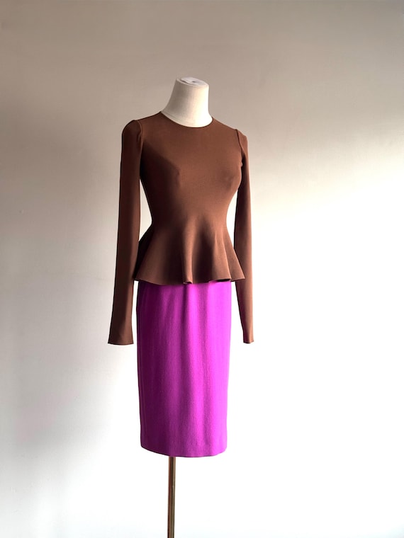 Jean Muir, Vintage Jean Muir London purple wool skirt