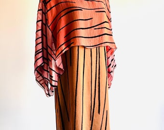 Vintage Holly’s Harp cape dress shift dress in velvet devoré Burnout