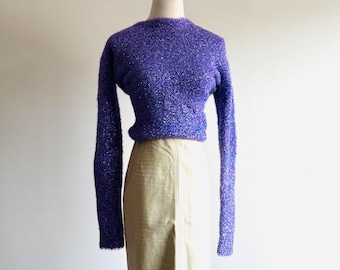 Vintage 90s Claude Montana Leather Pencil Skirt, Cream Snake Embossed