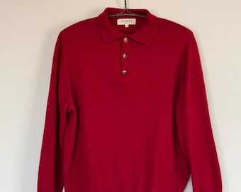 vintage RODIER Homme Paris mens burgundy knit polo sweater shirt sz 4