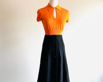 1980s Vintage Hermés - Paris, 100% Silk Dress , Aqua Blue , Self