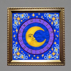 Whimsigoth Moon | Vintage style celestial astrology wall art