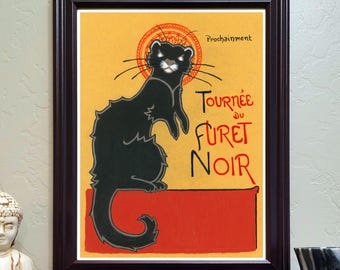 Ferret Art Print | Chat Noir Parody, Art Nouveau