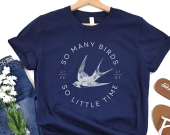 Birding Shirt for Bird Lover T-shirt Birdwatching Tshirt Gift for Birder Life List Apparel Bird Shirt Swallow T Shirt Gift for Ornithologist