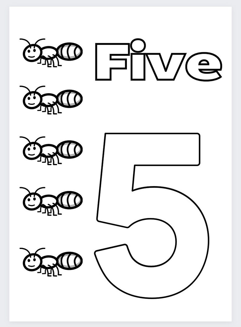 1-10 Learning Numbers Coloring Pages - Etsy