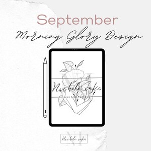 September Birth Flower Tattoo Design | Morning Glory | Tattoo Drawing | Tattoo Stencil Template | Instant Download Tattoo Design