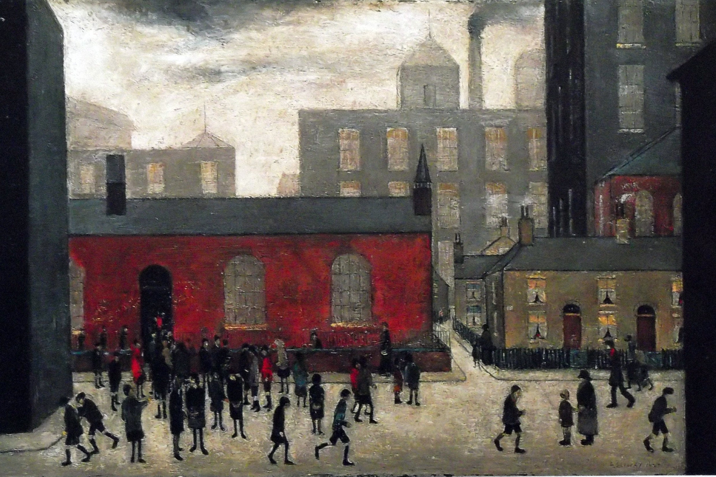 The Schoolyard - L.S. Lowry - Framed art Print