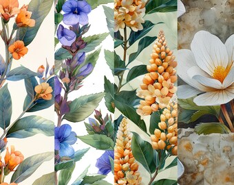 Papel Digital Floral de Primavera, 43 Diseños, Descarga instantánea, Sublimación, Uso Comercial, Papel Imprimible