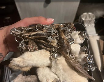 foot keychain (rabbit, quail, muskrat)