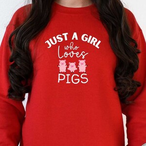 Cute pigs graphic, Just a Girl who loves pig sweatshirt | animal lovers pigs sweater | pig sweatshirt for girls | cute animal lover gift top