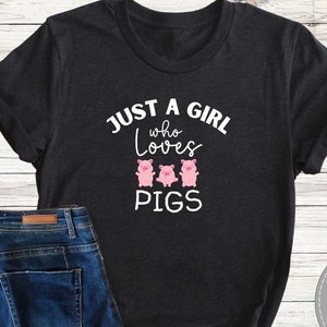 Cute pig top, Just a Girl who loves pigs hoodie | animal lovers pigs hoodie | pigs hoodie for girls | cute animal lover gift top