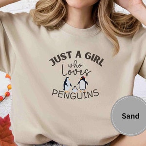 cute penguin girls sweat gift, Just a girl who loves penguins | animal love shirt, funny penguin top, penguin birthday, penguin gift