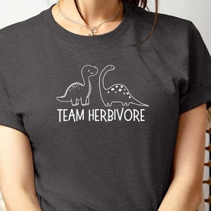Kids cute vegan tee | Team Herbivore  | gift for vegan dinosaur tshirt | dinosaur shirt for animal lovers | funny vegan tee