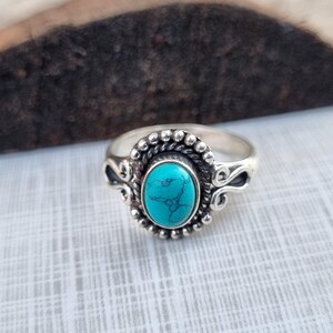 Handmade Turquoise Ring: 925 Sterling Silver Designer Band