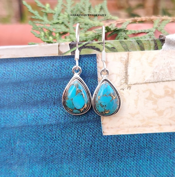 Parure De Bijoux : Boucles D'oreilles Clips Et Pendentif - Vermeil (Argent 925), Zircons Et Pierre Bleue