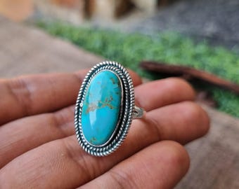 Handmade Mohave Turquoise Ring: Sterling Silver Gemstone Jewelry