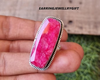 Vintage Oval Ruby Ring: 925 Sterling Silver Gemstone Promise Ring