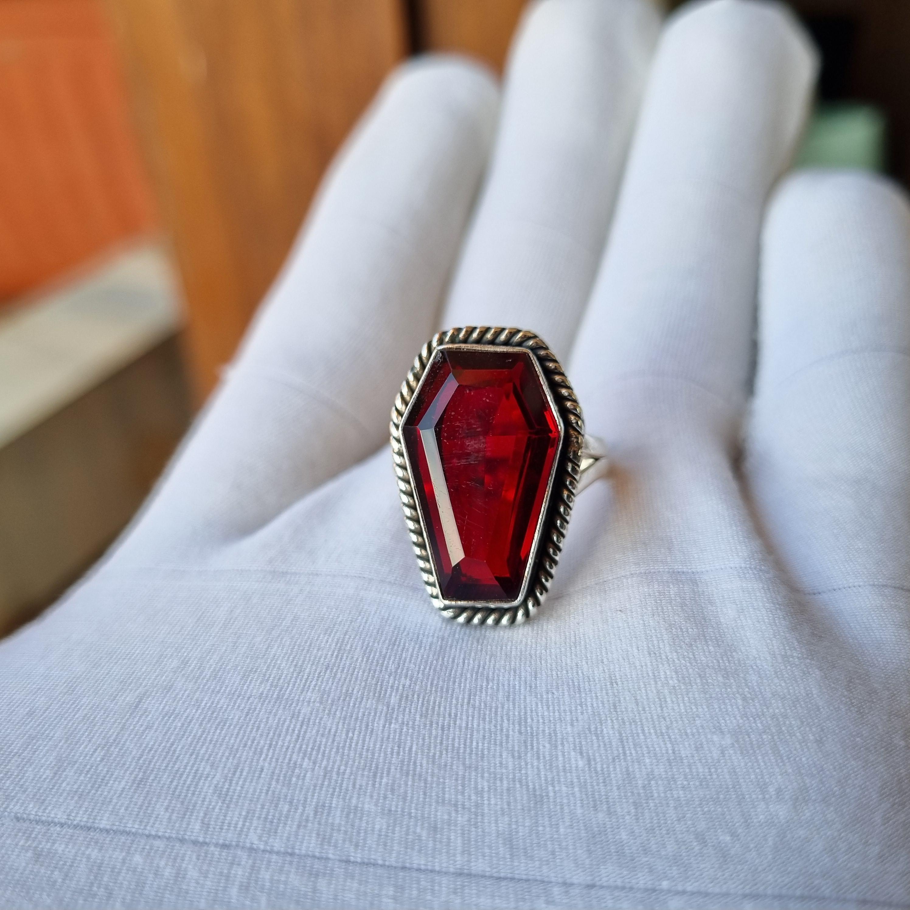 Anello Artigianale Con Quarzo Fumano A Forma Di Bara &ndash; Argento 925 &ndash; Fatto A Mano