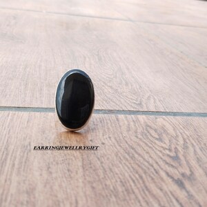 Natural Black Onyx Ring- 925 Sterling Silver Ring- Gemstone Jewelry Ring- June Month Birthstone Ring- Handmade Jewelry- Gift For Anniversary