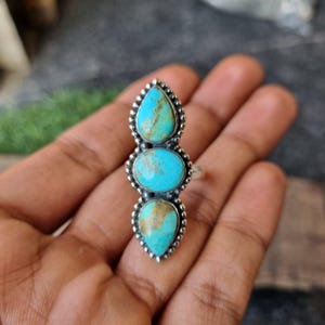 Mohave Turquoise Ring: Handmade 925 Sterling Silver Gemstone - Etsy
