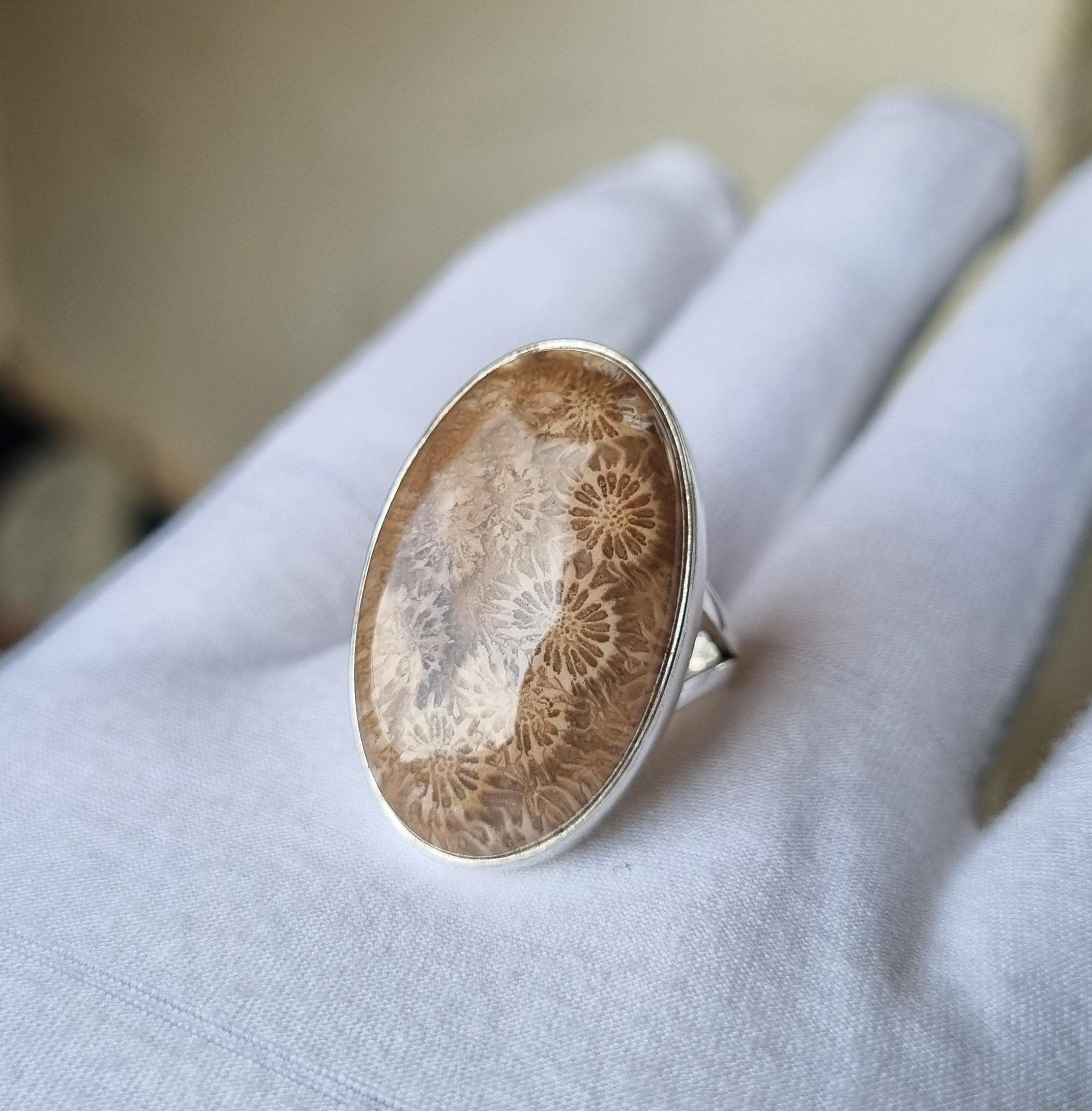 Fossil Coral Ring - Etsy