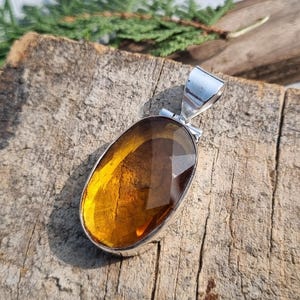 Yellow Citrine Pendant, 925 Sterling Silver Pendant, Bezel Jewelry, Handmade Pendant, Gemstone Pendant, Women Special Gift, Jeweley Gift&#39;s..