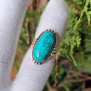 Handmade Turquoise Ring: 925 Sterling Silver Gemstone Jewelry