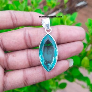 Aquamarine Pendant, Gemstone Pendant, 925 Sterling Silver Pendant, Quality Pendant, Amazing Looking Pendant, Designer Jewelry Pendant Gift&#39;s