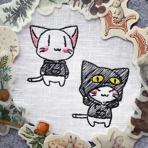 Kawaii Katzen Stickdatei