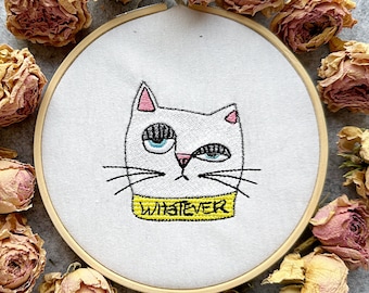 Whatever cat machine embroidery design