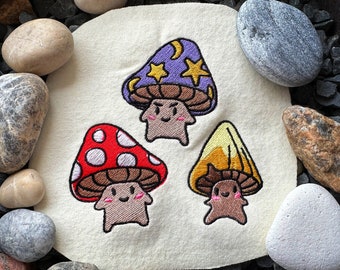 Three mushrooms machine embroidery bundle