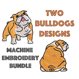 Two bulldogs machine embroidery bundle