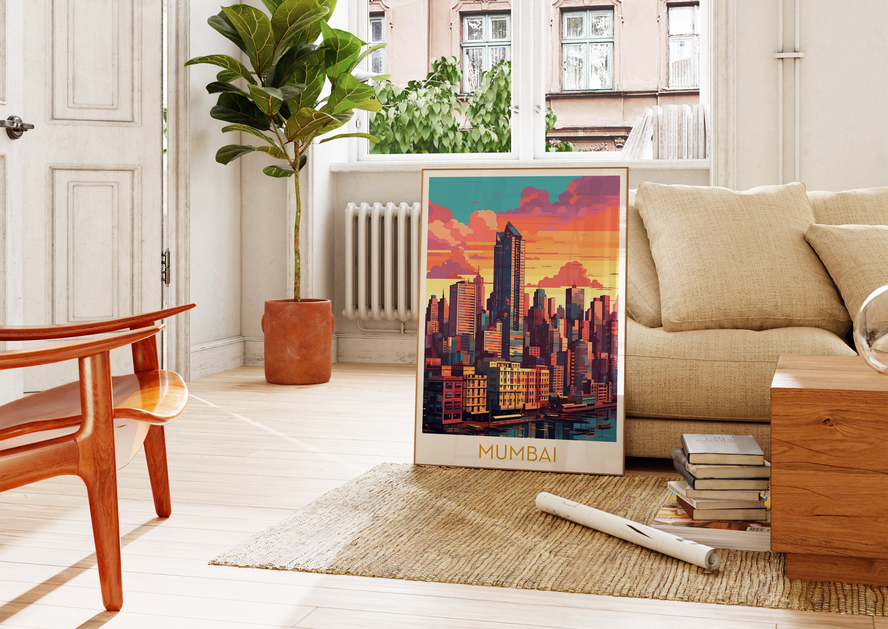 Mumbai Travel Poster Printable India Wall Art Maximal Aisa Cities ...