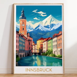 Innsbruck Reise Poster druckbare Wand Kunst Österreich Druck maximale Dekor Mid Century moderne Wand Kunst eklektische Galeriewand digitaler Download