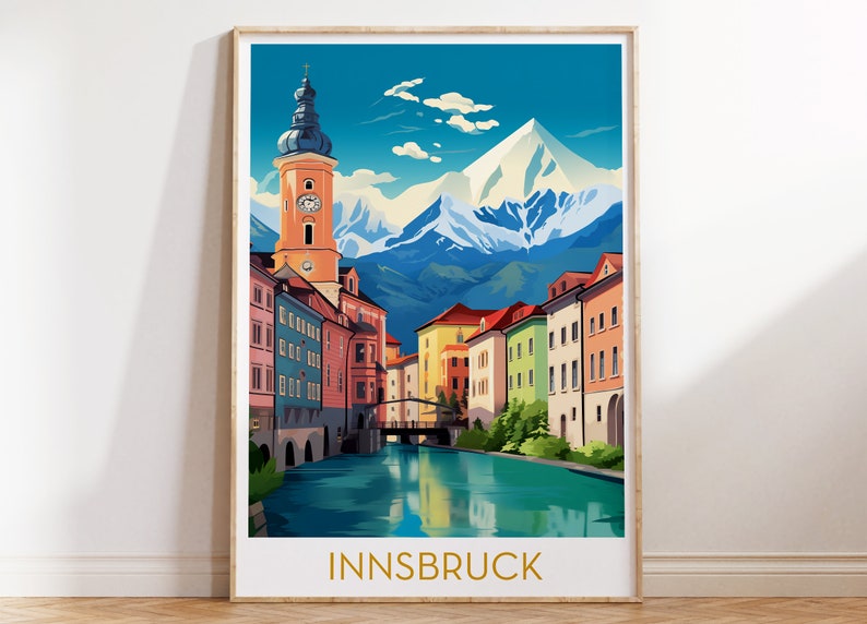 Innsbruck Travel Poster Printable Wall Art Austria Print Maximal Decor
